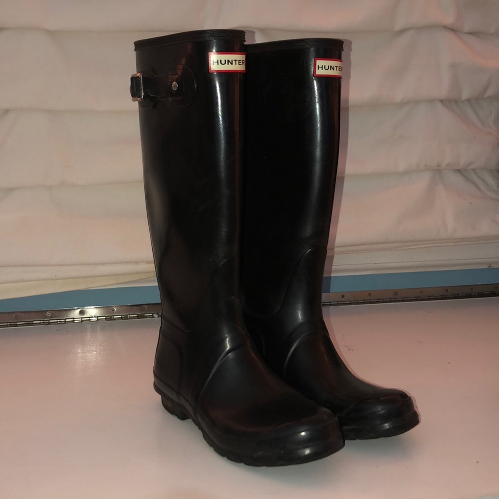 Hunter Boots, Black, Size 7